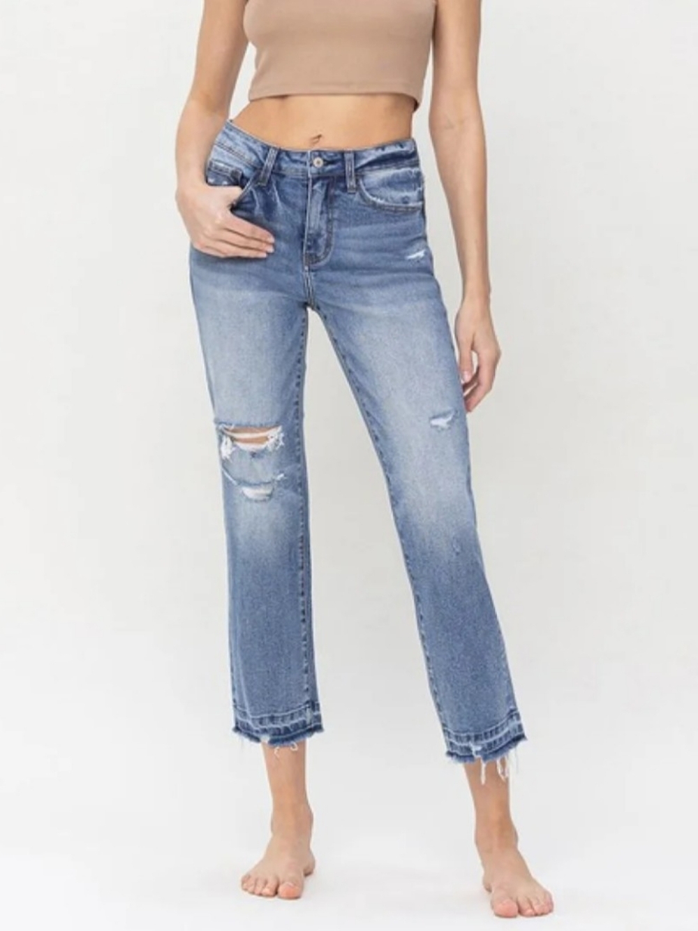 Lovervet Lena High Rise Crop Straight Jeans Size 28/7